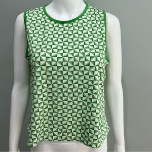 NWT BOLLE Tank Top L Green White Athletic Shirt